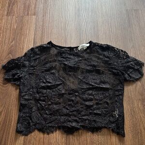 MANIJU Black Lace Blouse